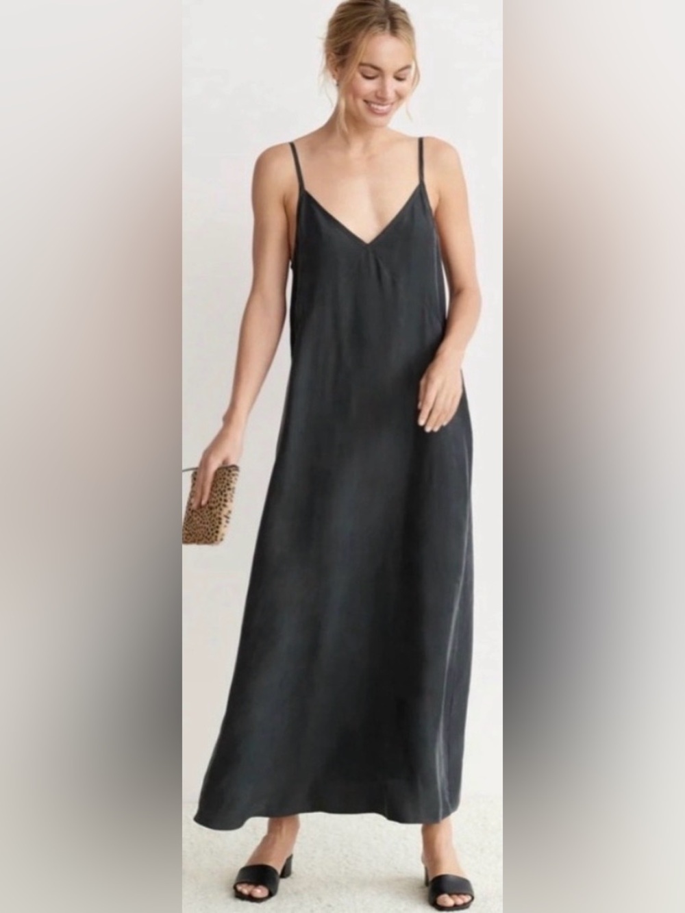 NWT Jenni Kayne Rio Slip Dress Charcoal | S